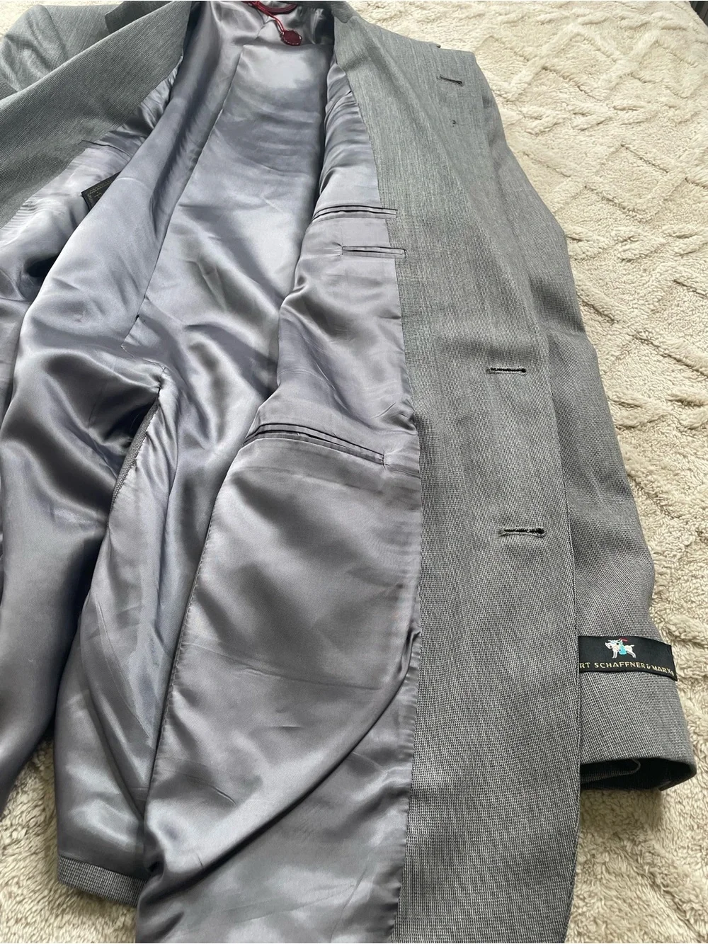 Hart Schaffner Marx Gray/Black Two-Button Sport Coat Size 42 L Business